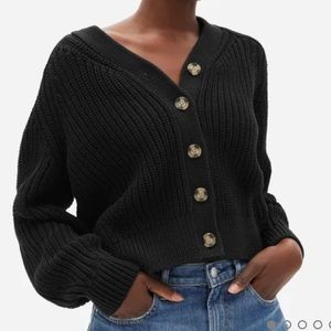 Everlane Texture Cotton Cardigan - Black, XS